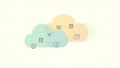 Subtle pastel clouds forming a connected data network Royalty Free Stock Photo