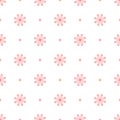 Subtle pink flowers on white, simple seamless pattern, vector