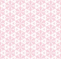 Subtle pink vector floral seamless pattern. White and rose geometric ornament Royalty Free Stock Photo