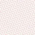 Subtle pink vector seamless pattern with thin diagonal lines, chevron, zigzag Royalty Free Stock Photo