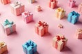 Subtle repeating gift box pattern, pastel shades , present, abstract, gift box Royalty Free Stock Photo