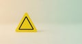 Yellow Triangle Symbol with Black Outline on a Soft Gradient Background with Subtle Lighting and Reflection Royalty Free Stock Photo