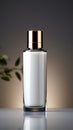 Subtle sophistication Cosmetic bottle on light grey backdrop exudes elegant charm