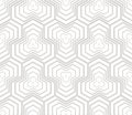 Subtle vector abstract geometric seamless pattern with halftone lines, hexagons Royalty Free Stock Photo