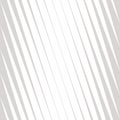 Subtle vector diagonal halftone stripes seamless pattern, simple slanted lines Royalty Free Stock Photo