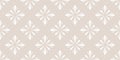 Subtle vector geometric floral seamless pattern. Luxury light beige ornamental texture in oriental style. Abstract background with Royalty Free Stock Photo