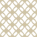 Subtle vector geometric seamless pattern, white and gold diamond grid texture Royalty Free Stock Photo