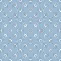 Subtle vector minimal seamless pattern with small square shapes. Blue and white Royalty Free Stock Photo