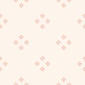 Subtle vector minimalist floral geometric seamless pattern. Pink and beige Royalty Free Stock Photo