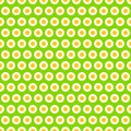 Subtle white chamomile flowers on green, simple seamless pattern, vector