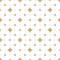 Subtle white and gold vector seamless pattern with diamond shapes Royalty Free Stock Photo