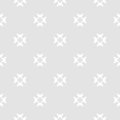 Subtle white and gray seamless pattern with small crosses, simple floral shapes Royalty Free Stock Photo