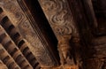 Subtlety of stone inner roof design in temple hall