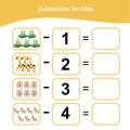 Subtraction for Kids. Counting Game for Preschool Children. Additional math games for kids.