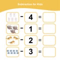 Subtraction for Kids. Counting Game for Preschool Children. Additional math games for kids.