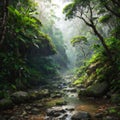 Subtropical rainforest and mountains in Springbrook national park, Queensland, Australia