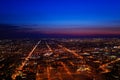 Suburb of Chicago city at night small towns, above Royalty Free Stock Photo