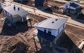 Home construction. Suburb house construction, aerial view. Royalty Free Stock Photo