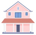 Suburb house icon. Family cottage front exterior Royalty Free Stock Photo