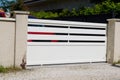 Suburb modern portal home white metal aluminum house gate slats