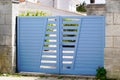 Suburb portal home grey high double door house gate access garden