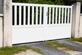 Suburb portal home white metal aluminum house gate slats