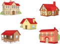 Suburb residential house townhouse villa set