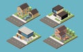 Suburban Buildings Isometric Collection