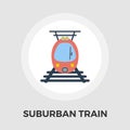 Suburban electric train flat icon