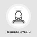 Suburban electric train flat icon