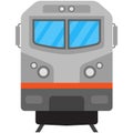 Suburban electric train vector railway transport front view