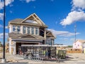 Suburban estate home under construction