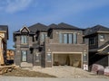 Suburban estate home under construction Royalty Free Stock Photo