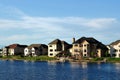 Suburban Executive Homes on Lake Royalty Free Stock Photo