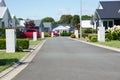 Suburban homes lining new orderly street