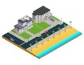 Suburban House Isometric Composition