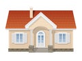 Suburban house, realistic vector illustration