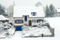 Suburban house in winter Royalty Free Stock Photo