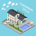 Suburban Isometric Composition Royalty Free Stock Photo