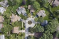 Suburban Neighborhood Cul-de-Sac Aerial Royalty Free Stock Photo