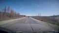 Suburban Road. View from Car windshield