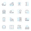 Suburban sprawl linear icons set. Sprawl, Urbanization, Expansion, Development, Subdivisions, Conurbation, Commuting