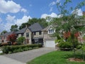 Suburban street of two story detached houses