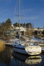 Suburban waterside houses wintertime Royalty Free Stock Photo