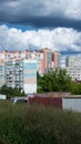 Suburbs in Russian town at summer