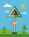 In the suburbs solarpowered speed limit signs have been implemented to reduce speeding and improve road safety.. Vector