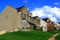 Suburban Houses Green Lawn Royalty Free Stock Photo