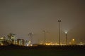 Lange Nelle is the lighthouse of the Belgian coastal city of Ostend. Night scene.