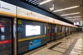 Subway car on Zhushikou station of Beijing subway