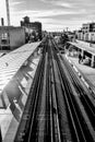 City Urban commuter train tracks Royalty Free Stock Photo